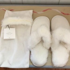 Restoration Hardware faux fur slippers!